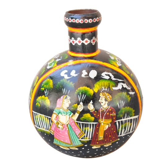 Iron Flower Pot Hand Painted Vintage Decor (R-1039)