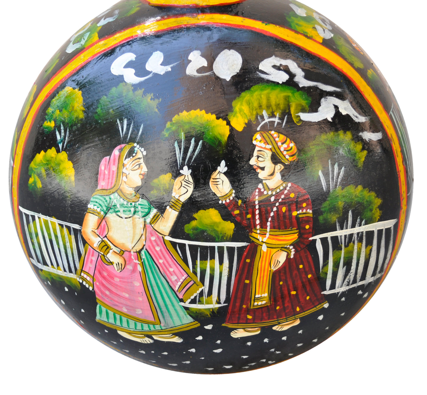 Iron Flower Pot Hand Painted Vintage Decor (R-1039)