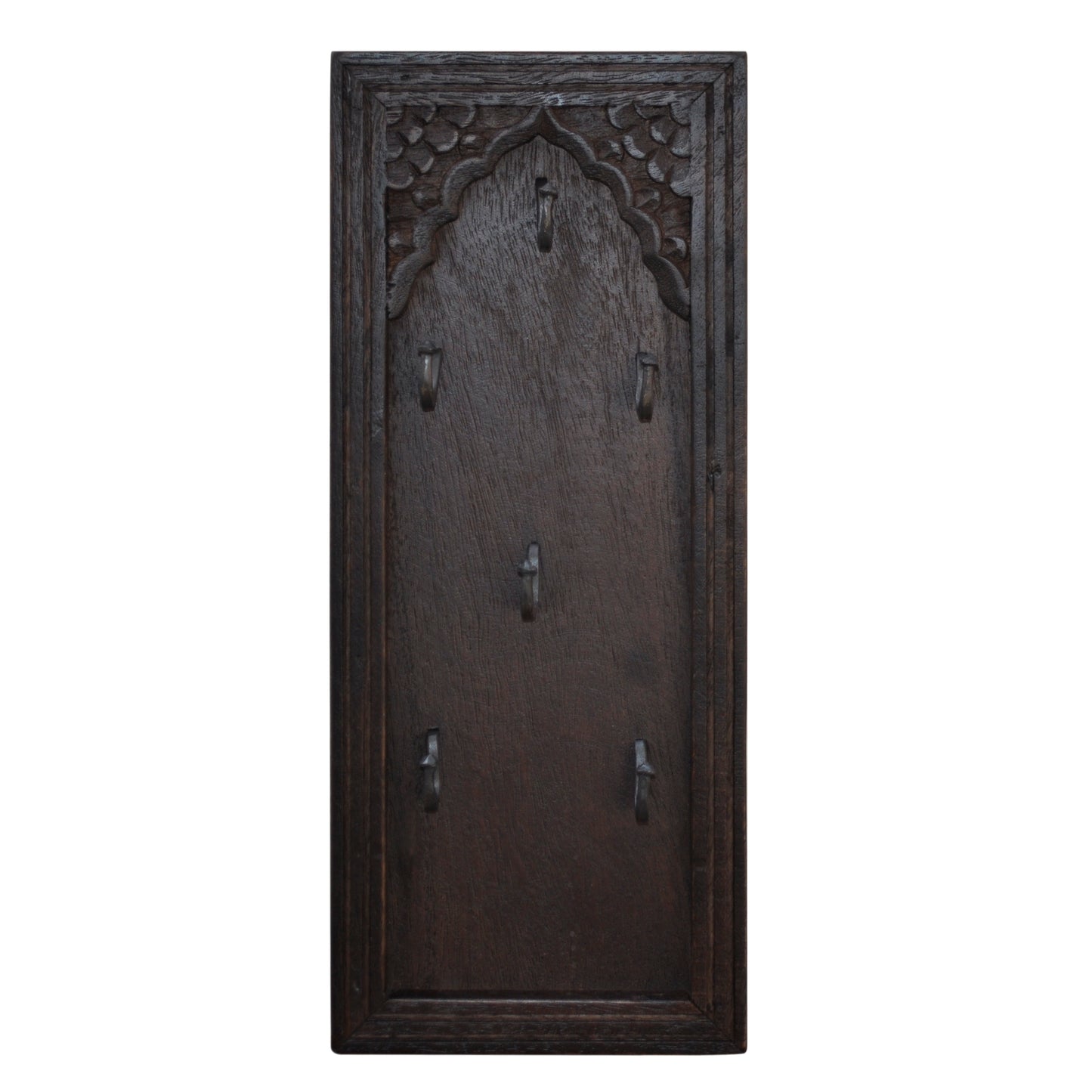Wood Handcarved Wall Mount Key Holder (R-2294BW)