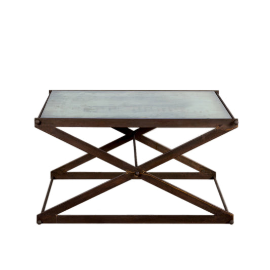 Iron Coffee Table With Antique Glass Top (R-4070CPR)