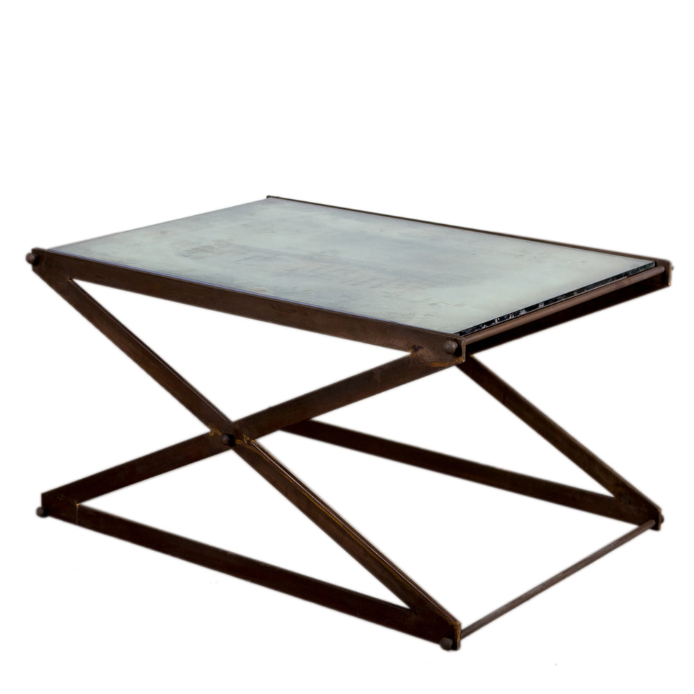 Iron Coffee Table With Antique Glass Top (R-4070CPR)