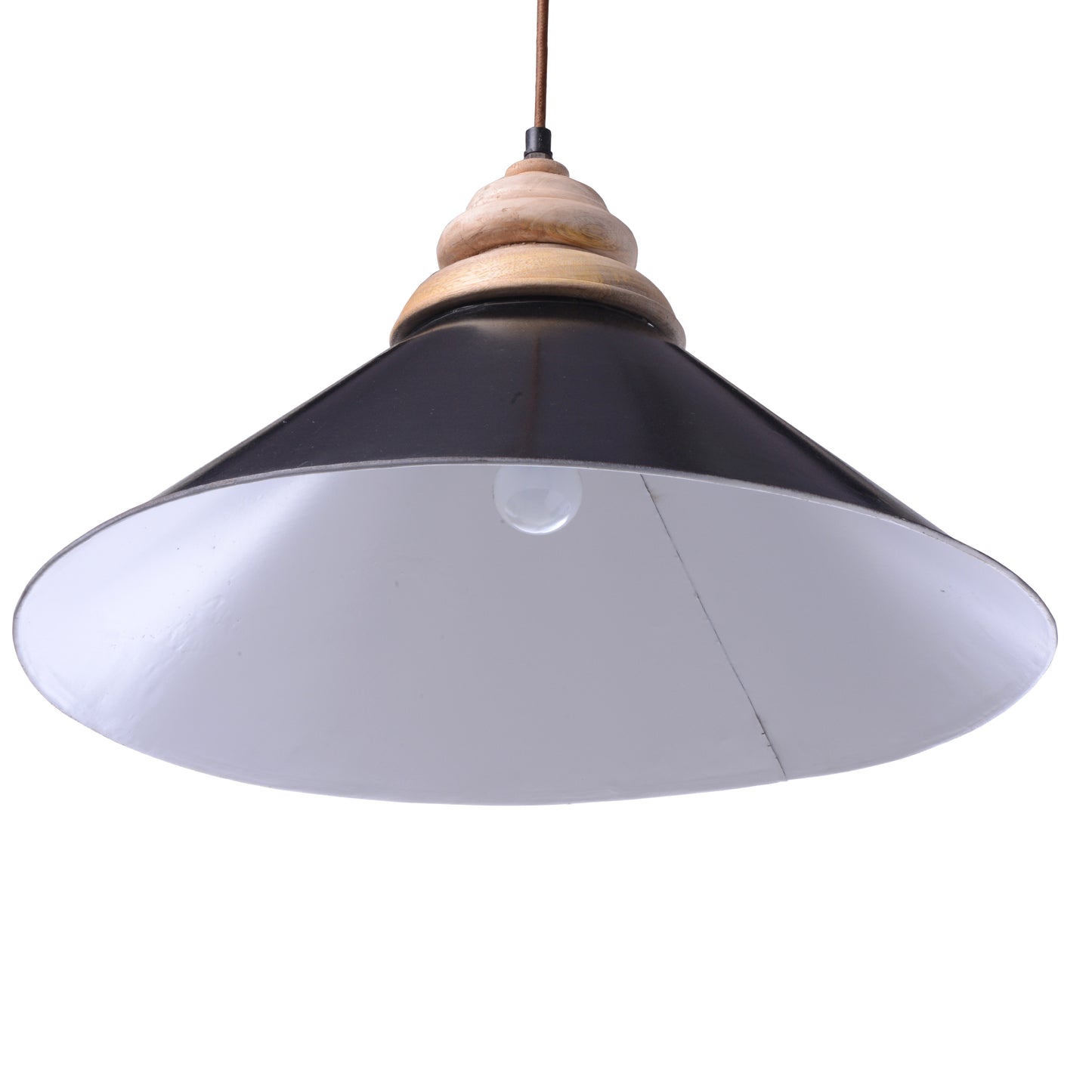 Wood Top Iron Hanging Lamp (R-4108)