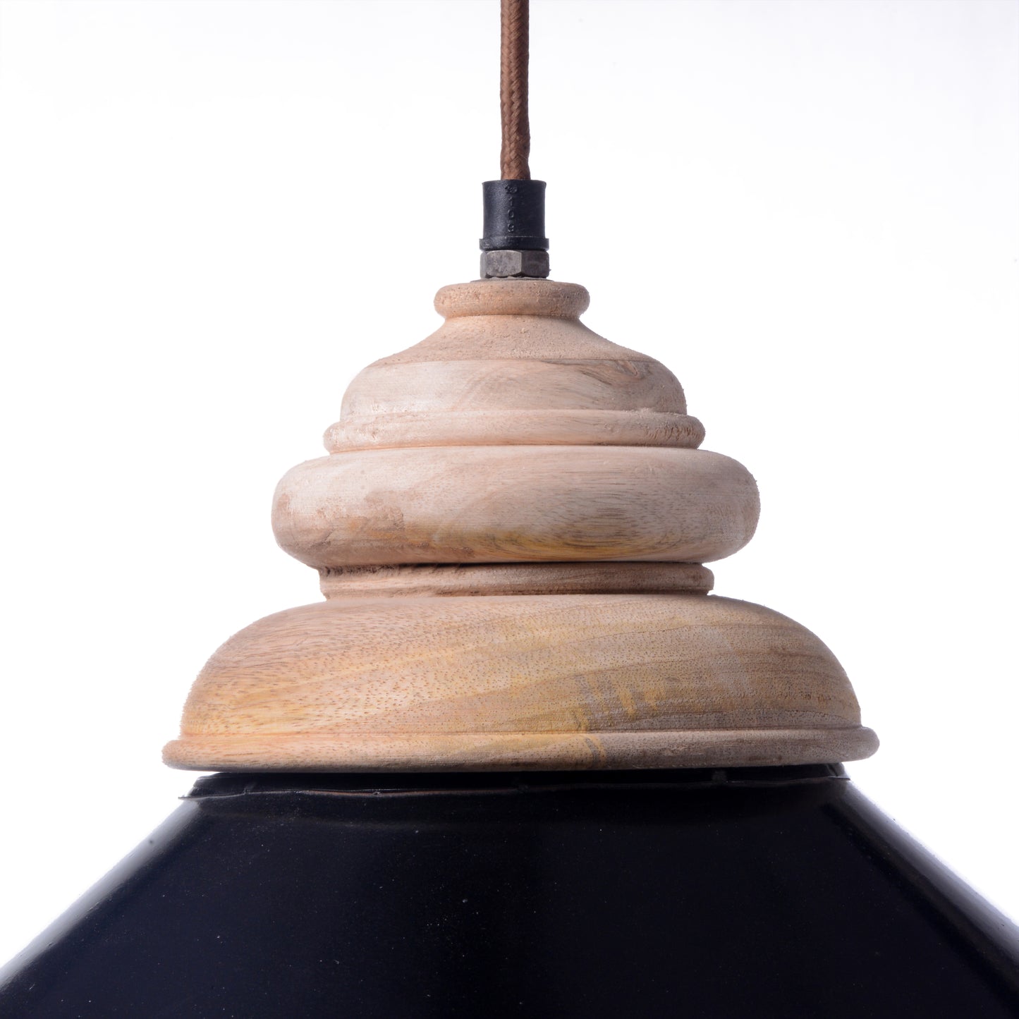 Wood Top Iron Hanging Lamp (R-4108)