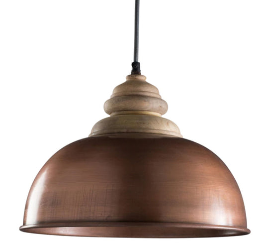 Wood Top Iron Hanging Lamp (R-4357)