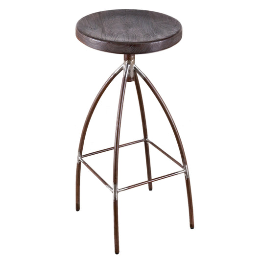 Wood Top Iron Base Bar Stool (R-4529)