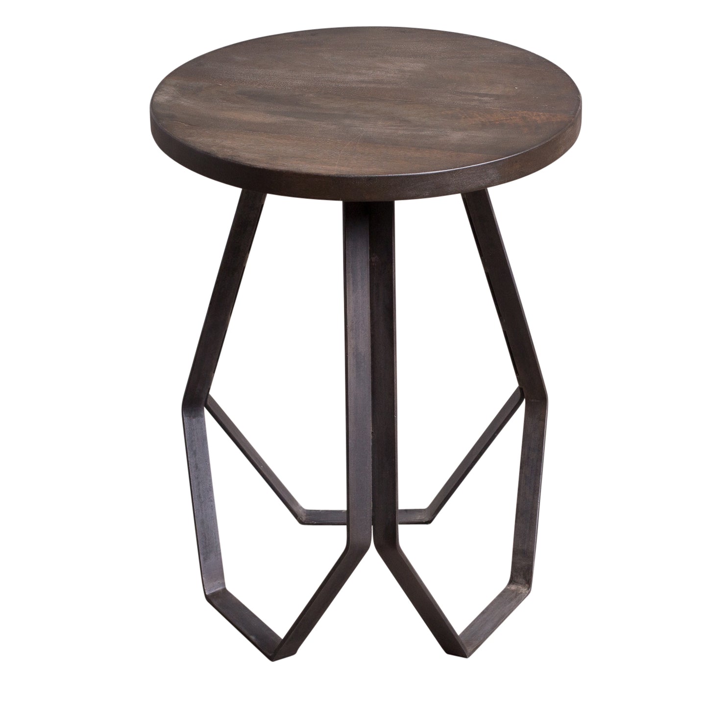 Wood Top Iron Base Side Stool (R-4760)