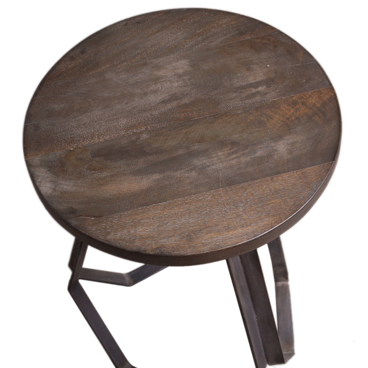 Wood Top Iron Base Side Stool (R-4760)