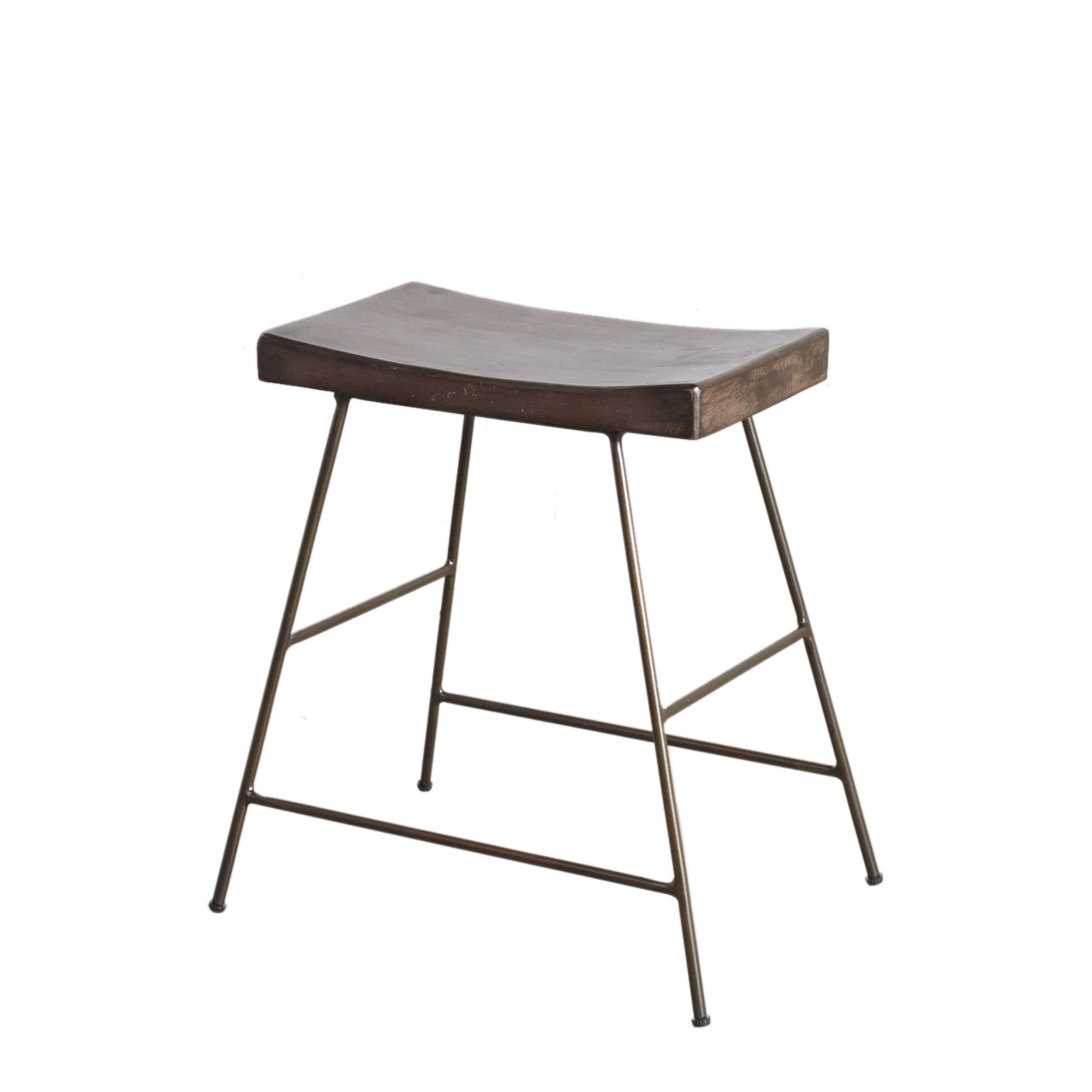 Wood Top Iron Base Dinning Stool (R-4811)