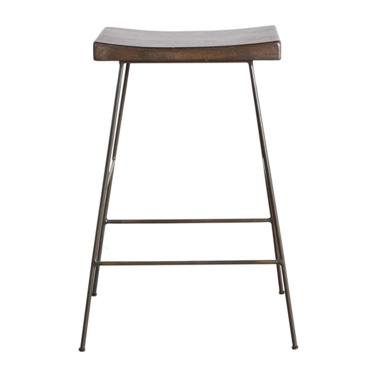 Wood Top Iron Base Counter Stool (R-4812)