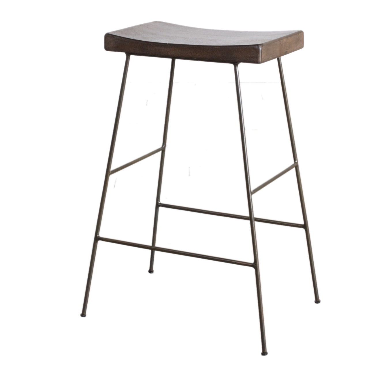 Wood Top Iron Base Counter Stool (R-4812)