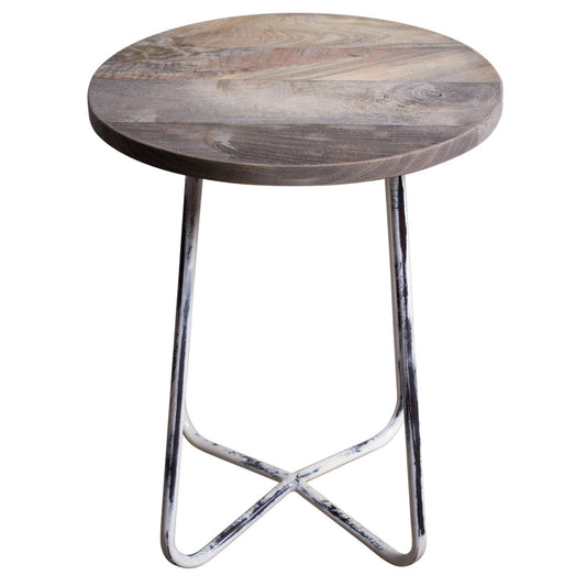 Wood Iron Side Table (R-4815WH)