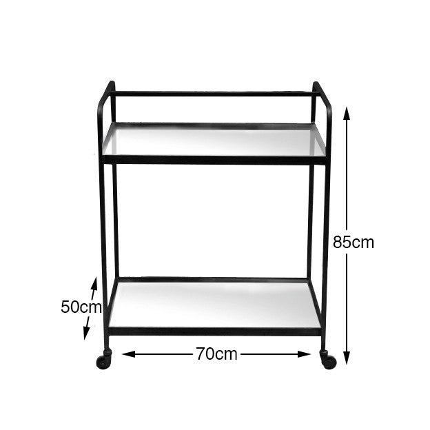 Glass Shelves Utility Trolly (R-4915GM)