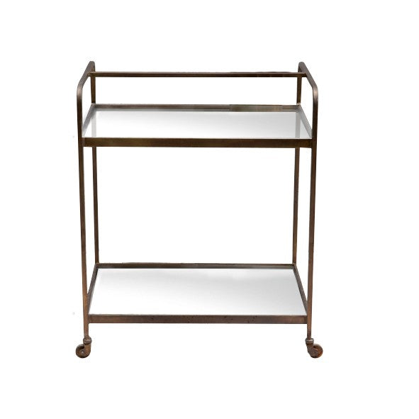 Glass Shelves Utility Trolly (R-4915BR)