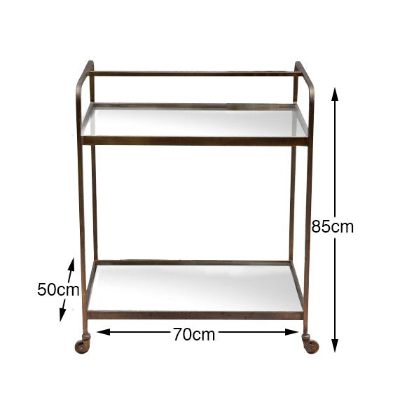 Glass Shelves Utility Trolly (R-4915BR)