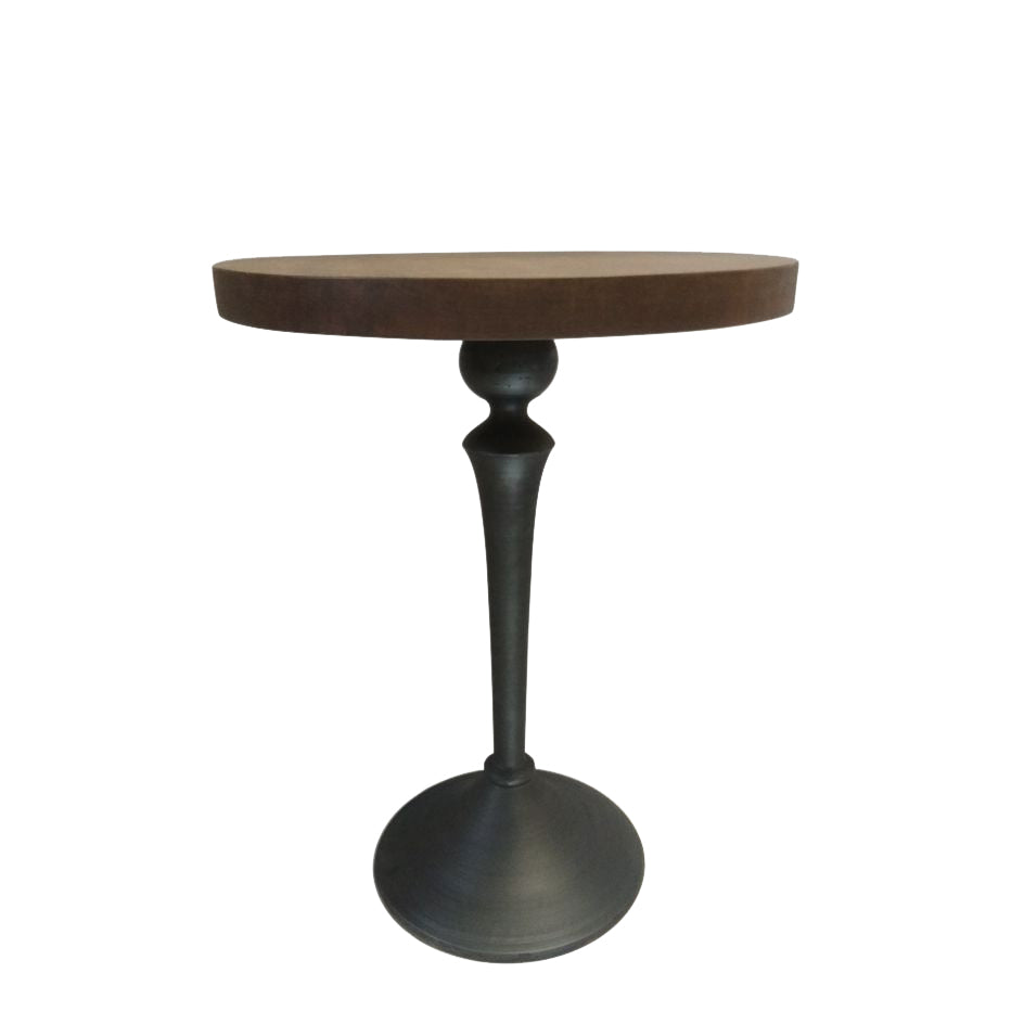 Wood Top Iron Base Side Table (R-5023GR)