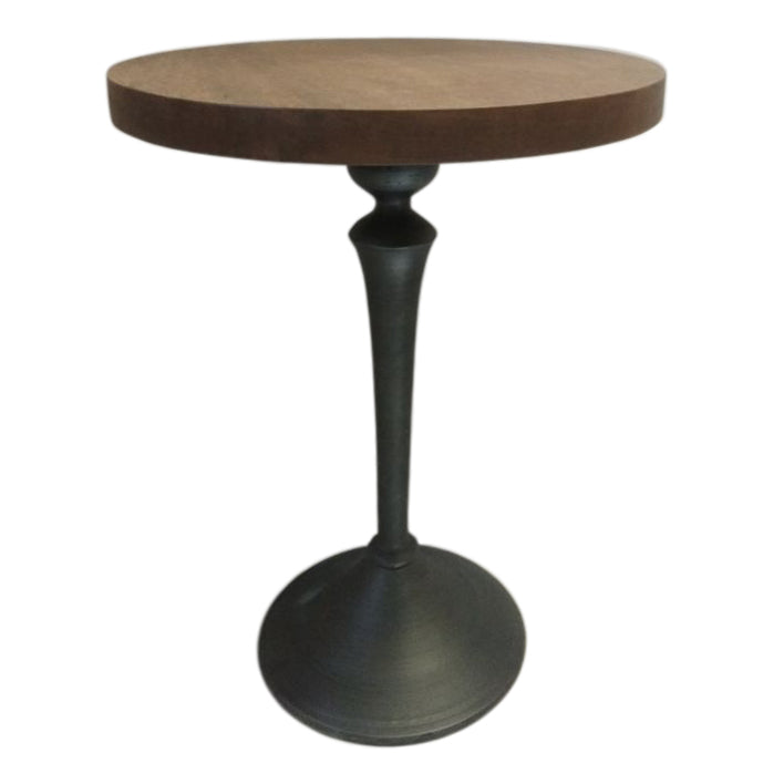 Wood Top Iron Base Side Table (R-5024GR)