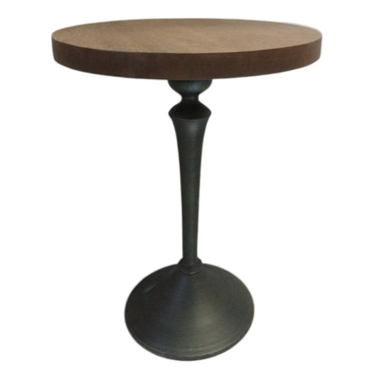 Wood Top Iron Base Side Table (R-5024GR)