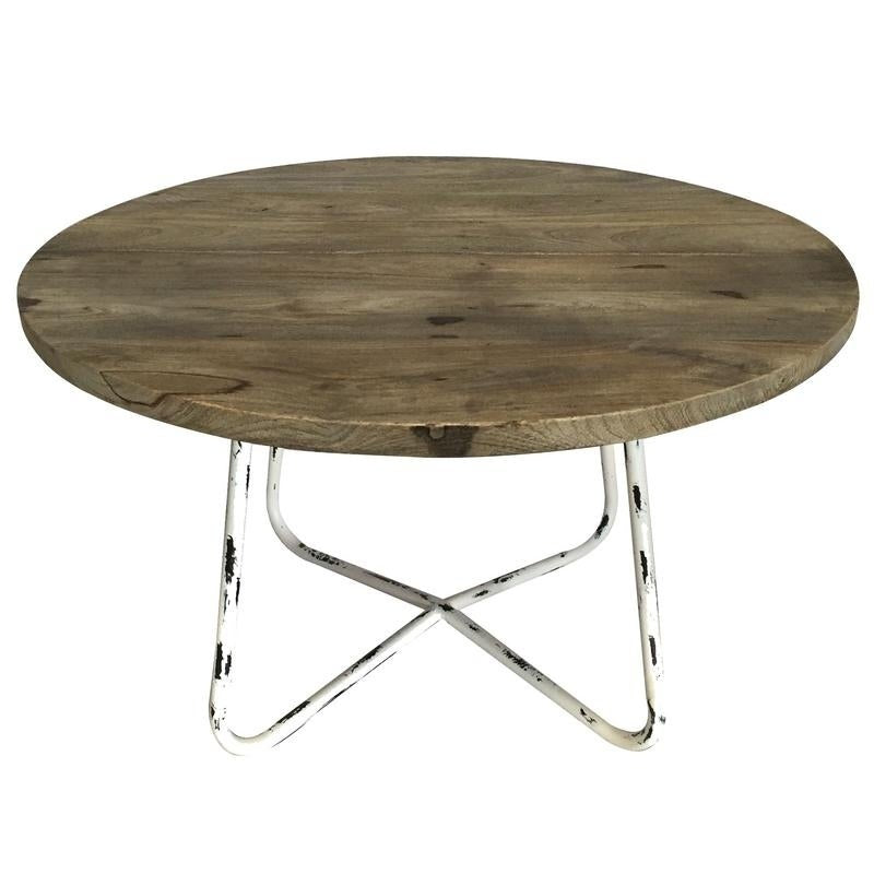 Wood Iron Coffee Table (R-4814WH)